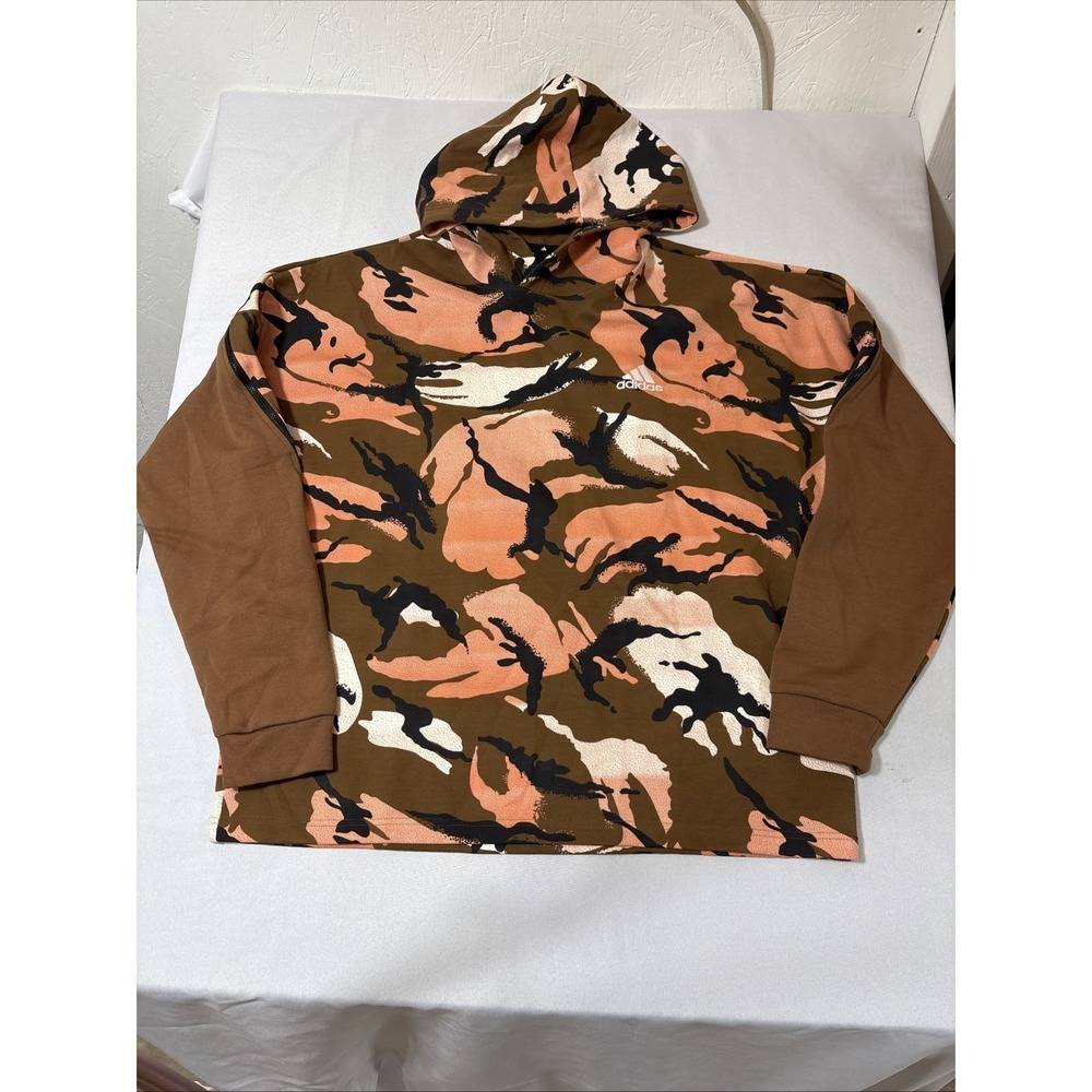 Adidas Men's Allover Print Deser Camouflage Hoodies‎ Size XL GQ2912